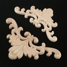 Vintage Wood Carved Decal Furniture Cabinet Onlay Applique Wall Door Decor Craft