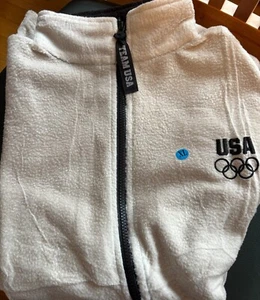 USA Olympics Fleece Full Zip Size XL (beige w/black) - Picture 1 of 10