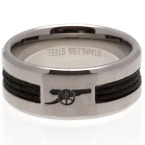 Arsenal FC Black Inlay Ring Medium - Brand New Official Merchandise - Picture 1 of 2