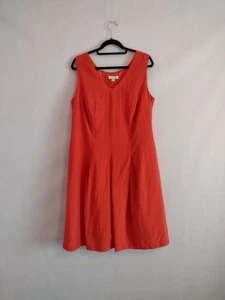 Coldwater Creek Pleated Lined Orange Rayon Shift Dress Women's 18W - Picture 1 of 11