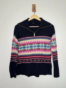 Talbots Half Zip Fair Isle Pullover Lambswool Blend Size Small P - Picture 1 of 4
