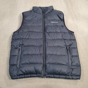 Marmot Vest Mens Large Black Jacket Puffer Goose Down Quilted Full Zip Outdoors* - Picture 1 of 14