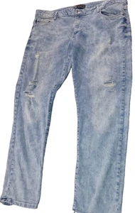 Southpole Mens Jeans 42x34 Flex Movement Distressed Ripped Acid Wash Blue - Picture 1 of 11