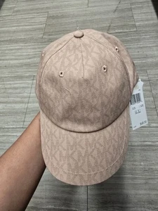 Michael Kors Signature MK Logo Canvas Baseball Cap Hat One Size Light Pink NWT - Picture 1 of 1