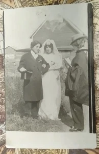 RPPC FAKE WEDDING GAY INTEREST. PHOTO POSTCARD. CIRCA 1910. FINE CONDITION. - Picture 1 of 5