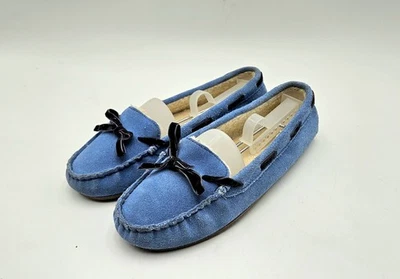 Zapatillas mocasines cómodos forrados de piel de oveja de gamuza azul LL Bean para mujer 9 M Foto 1 de 4