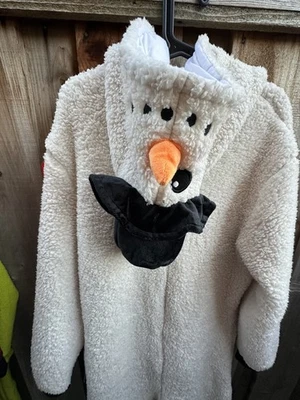 MUÑECO DE NIEVE UNA PIEZA DISFRAZ HALLOWEEN PIJAMA POLAR M NUEVO PLATA LIRIO L D 51 Foto 1 de 4