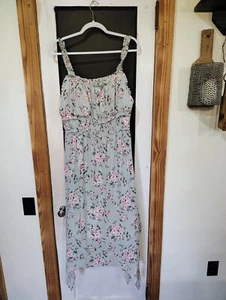 Junior's No Boundaries size XXL (19) new with tags green floral sun dress - Picture 1 of 6