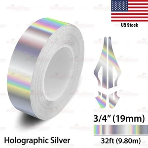 3/4" Vinyl Pinstriping Pin Stripe Styling Tape Sticker 19mm HOLOGRAPHIC SILVER - Picture 1 of 12