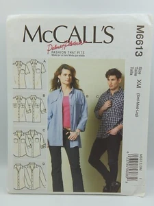 McCall's 6613 Misses' Men's Button Down Shirts Uncut Pattern Sizes S-L - Picture 1 of 2