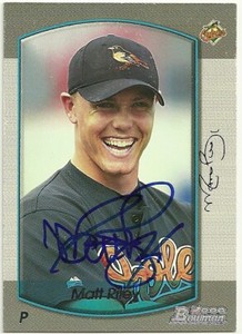 2000 Bowman MATT RILEY Signed Card autograph ORIOLES