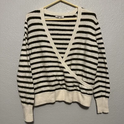 Suéter Madewell Envolvente Frontal Mujer Mediano Rayas Lana Alpaca Suave Foto 1 de 4
