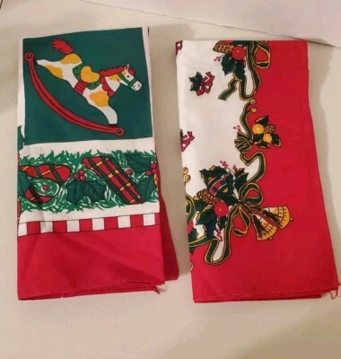 Juego de 2 pañuelos pañuelos vintage de Navidad de 21" x 21" Foto 1 de 4