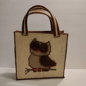 Bolso de mano vintage punta de aguja búho totalmente forrado hecho a mano con bolsillo interior - Imagen 1 de 5