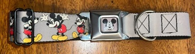Collar de perro Mickey Mouse diseño de cinturón de seguridad se adapta a 16” - 23” marca con hebilla Foto 1 de 3