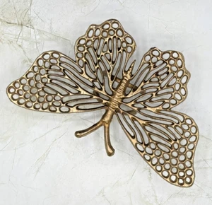 Aluminum Metal Filligree Butterfly Trivet Champagne Gold Tone Hot Plate NEW! - Picture 1 of 13