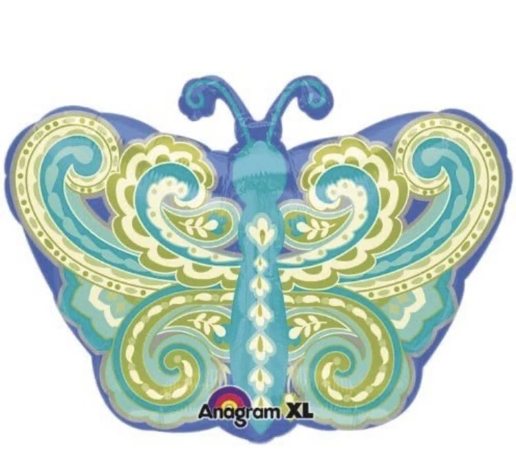 Anagrama Azul Paisley Mariposa 18" Jr Forma Lámina Nuevo con Etiquetas Envío Rápido EE. UU. Foto 1 de 1