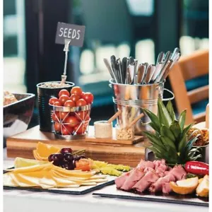 Round Galvanised Steel Bucket Serving Food Display Presentation Tableware - Picture 1 of 7