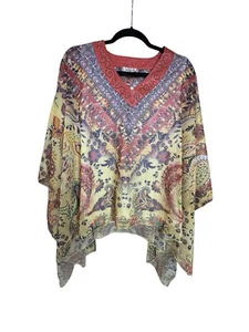 One World Tunika Boho Bluse mit weiten Armen gefüttert für Komfort Hippi Festival Top - Bild 1 von 8