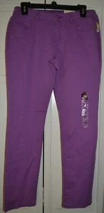 ARIZONA GIRLS PLUS SIZE 14 1/2 DENIM JEANS PURPLE SKINNY Adjustable Waist NWT - Picture 1 of 9