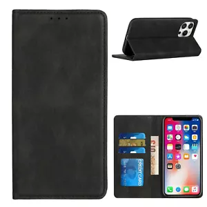Funda tipo billetera tipo folio de cuero para iPhone 12 / iPhone 12 Pro - Negra - Imagen 1 de 6