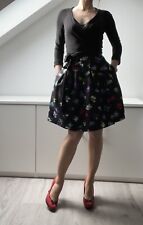 Diane Von Furstenberg Black Jewel Floral Print Wrap Dress UK 6
