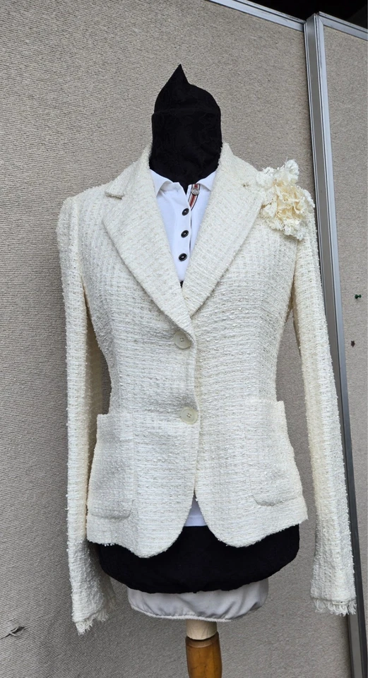 Chaqueta Traje Mujer Monique Lhuillier Crema Marfil Talla 6/8/S/M Foto 1 de 4
