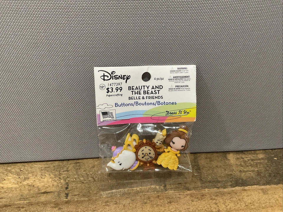 Disney Dress It up Buttons by Jesse James Beauty and The Beast 8956