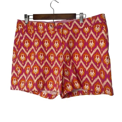 Crown & Ivy Mujer Preppy Pantalones Cortos Naranja Rosa Blanco Atemporal Talla 14 Foto 1 de 4