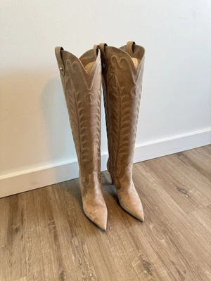 Christian Louboutin Santia Botta 85 Botas EU 37 US 7 Lionne Gamuza Western Foto 1 de 4