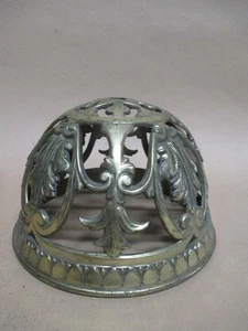 Oil lamp basket, font bowl, cast brass, Victorian era, antique, No. 2 - Foto 1 di 6