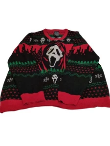 GhostFace Scream Icon Of Halloween Small Unisex Ugly Xmas Sweater XL - Picture 1 of 4