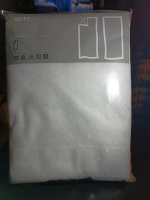 NUEVO STOCK ANTIGUO Ikea Britt Cortinas de Encaje Blanco 2 Paneles = 57" X 118" SELLADAS Foto 1 de 4