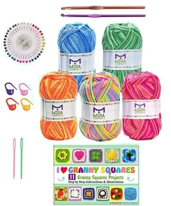 Gancho de ganchillo artesanales Mira + alfileres + hilo para punto de tejer kit completo de artesanía - Imagen 1 de 3