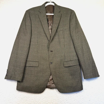 Blazer Lauren Ralph Lauren Masculino 42L Marrom Houndstooth Lã Jaqueta Dois Botões - Imagem 1 de 4