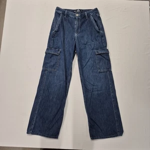 Pantalones de mezclilla Hollister para mujer talla 5R/4R azul algodón tiro ultra alto vintage holgados - Imagen 1 de 15