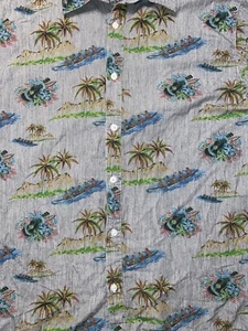 Ocean Current Herren Kurzarm Button Down Hemd Large Hawaii Surfen - Bild 1 von 5