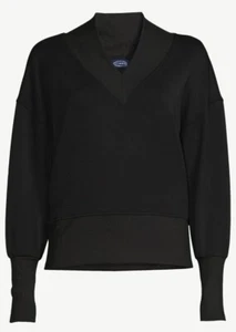 Scoop Damen Ultimate ScubaKnit V-Neck Sweatshirt Gr. XS schwarz - Bild 1 von 3