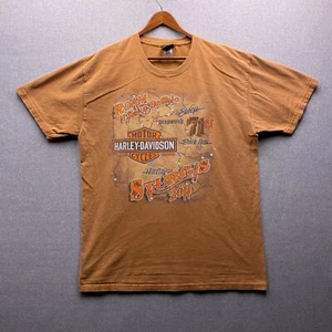 Harley Davidson Roam Buffalo Sturgis Mens L Double Sided Brown Orange Tee Shirt - Bild 1 von 13