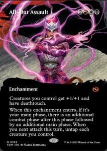 All-Out Assault - Borderless - NM MTG TDM - Tarkir Dragonstorm 0352 Mythic - Picture 1 of 2