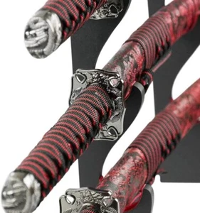 Samuraischwert Set - Katana, Wakizashi, Tanto mit Schwertständer (Replica!) - Bild 1 von 3