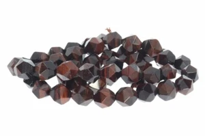 0.38 lfm (47,24 € */ 1 lfm) Tigerauge rot Edelstein Strang Stern Schmuckherstell - Bild 1 von 2