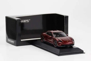 1:43 Minichamps Porsche Taycan Turbo S 2019 Metallic Cherry Red - Picture 1 of 4