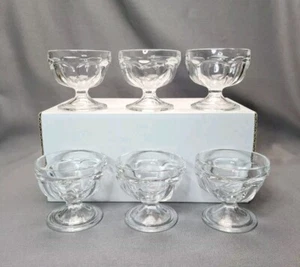 Vintage Federal Glas Kolonial Tafel Niedrig Sherbet Gläser Dessert Tassen (6er Set) - Bild 1 von 5