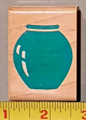 Jarrón urna madera/caucho sello maceta ramo cerámica brillante arte Foto 1 de 4