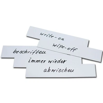 300mm x 80mm WHITE Magnetic Labels Warehouse Whiteboard Shelf Racking (10pk) - Image 1 of 3