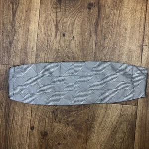Mens Black White Houndstooth Cummerbund 32” - Picture 1 of 12