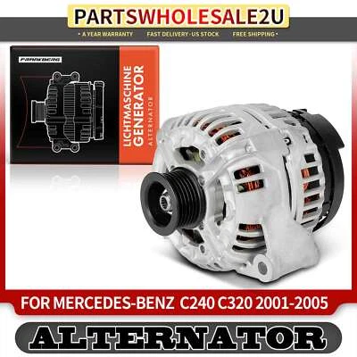 New Alternator for Mercedes-Benz C240 C320 Chrysler 120A 12V CW 6-Groove Pulley - Image 1 of 4