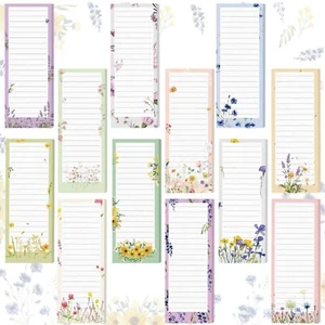 12 Pack Magnetic Notepads Shopping List T0-Do Memo Pads for Refrigerator - Picture 1 of 8