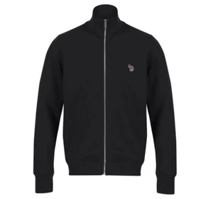 Paul Smith para hombre insignia de cebra con cremallera completa cuello embudo algodón pista top negro - Imagen 1 de 9